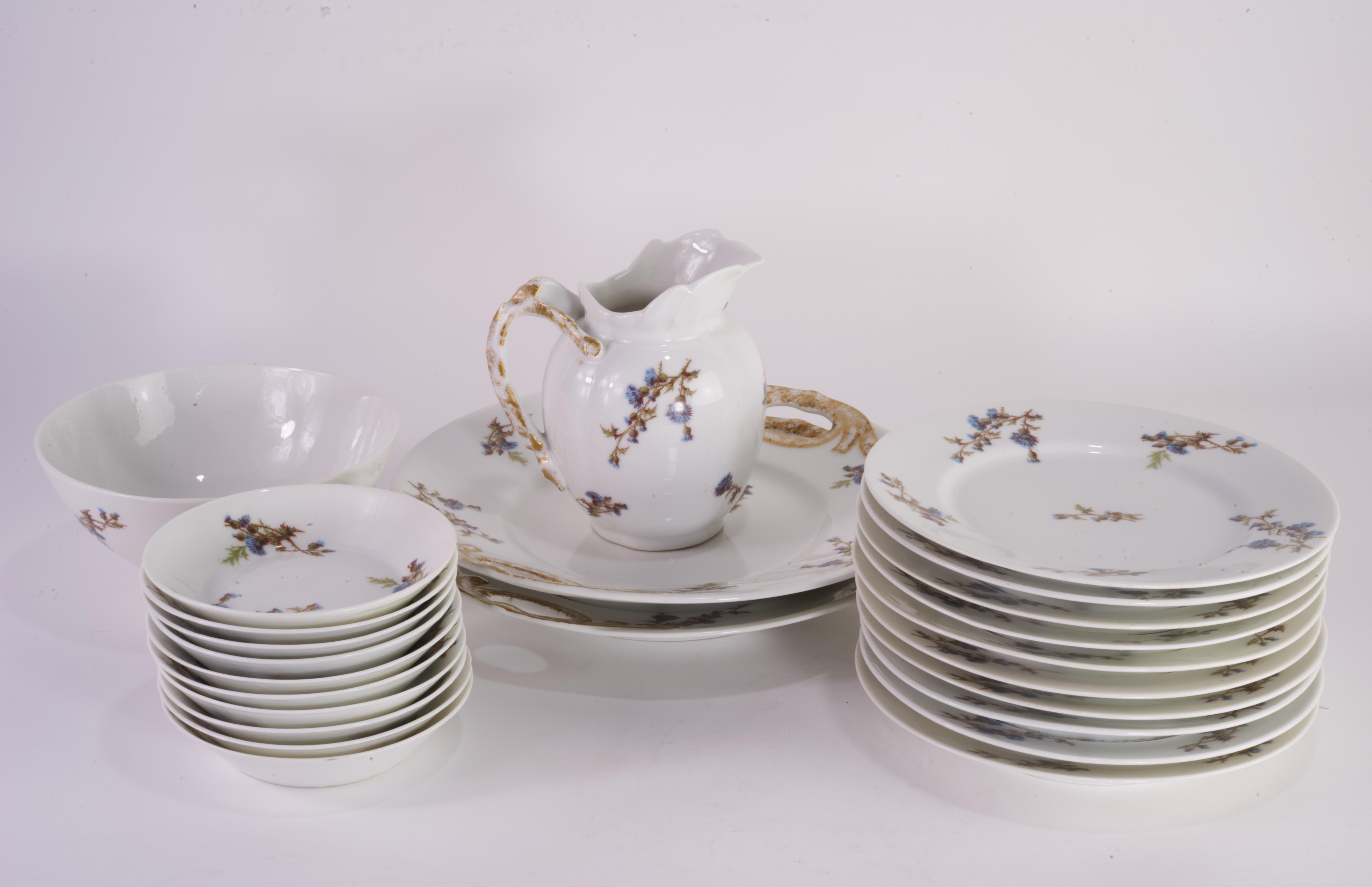 Guerin &Co Limoges Francia Servicio de Postre para 10, China de Hueso Victoriano en venta