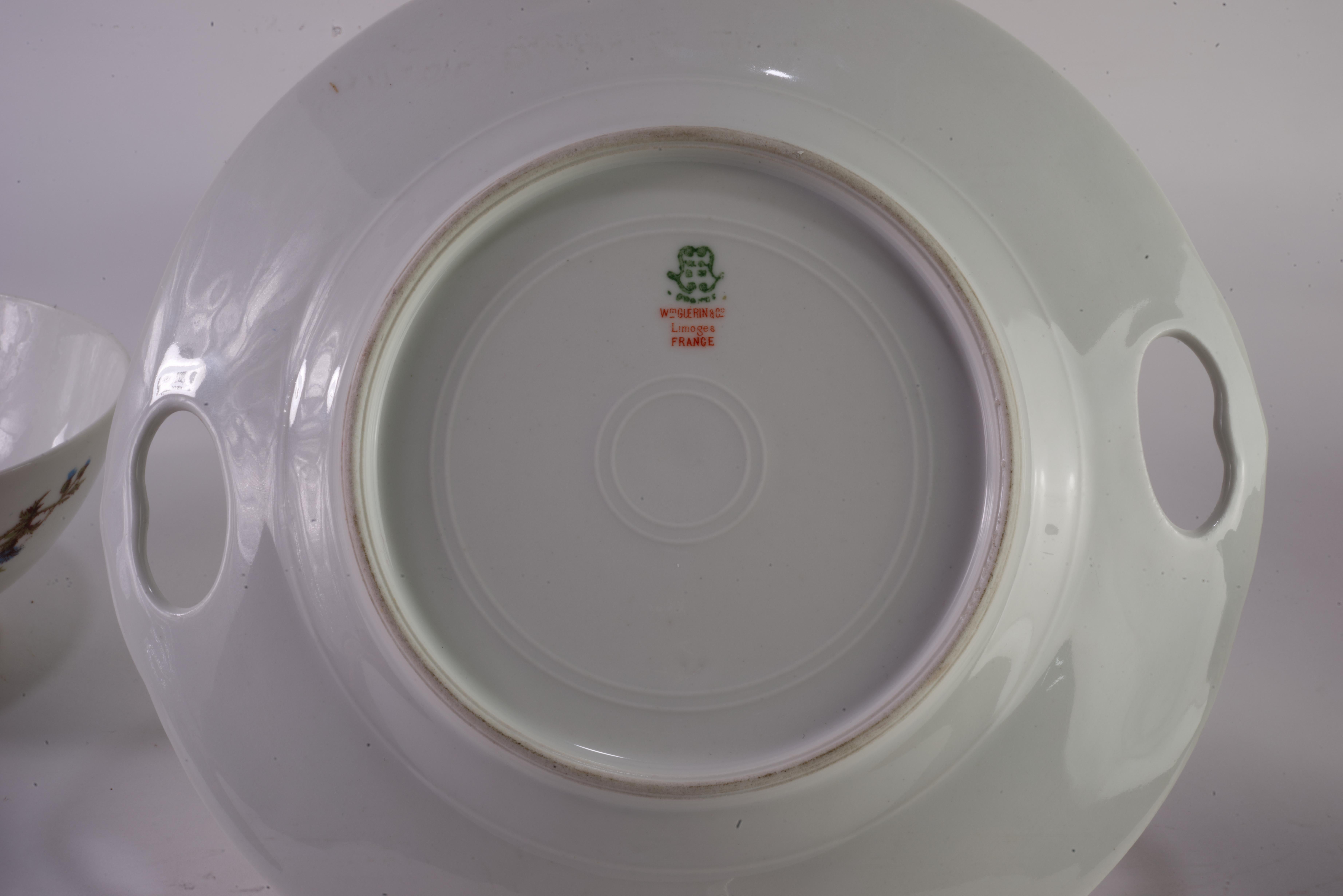 Guerin &Co Limoges France Dessert Service for 10, Bone China In Good Condition For Sale In Clifton Springs, NY
