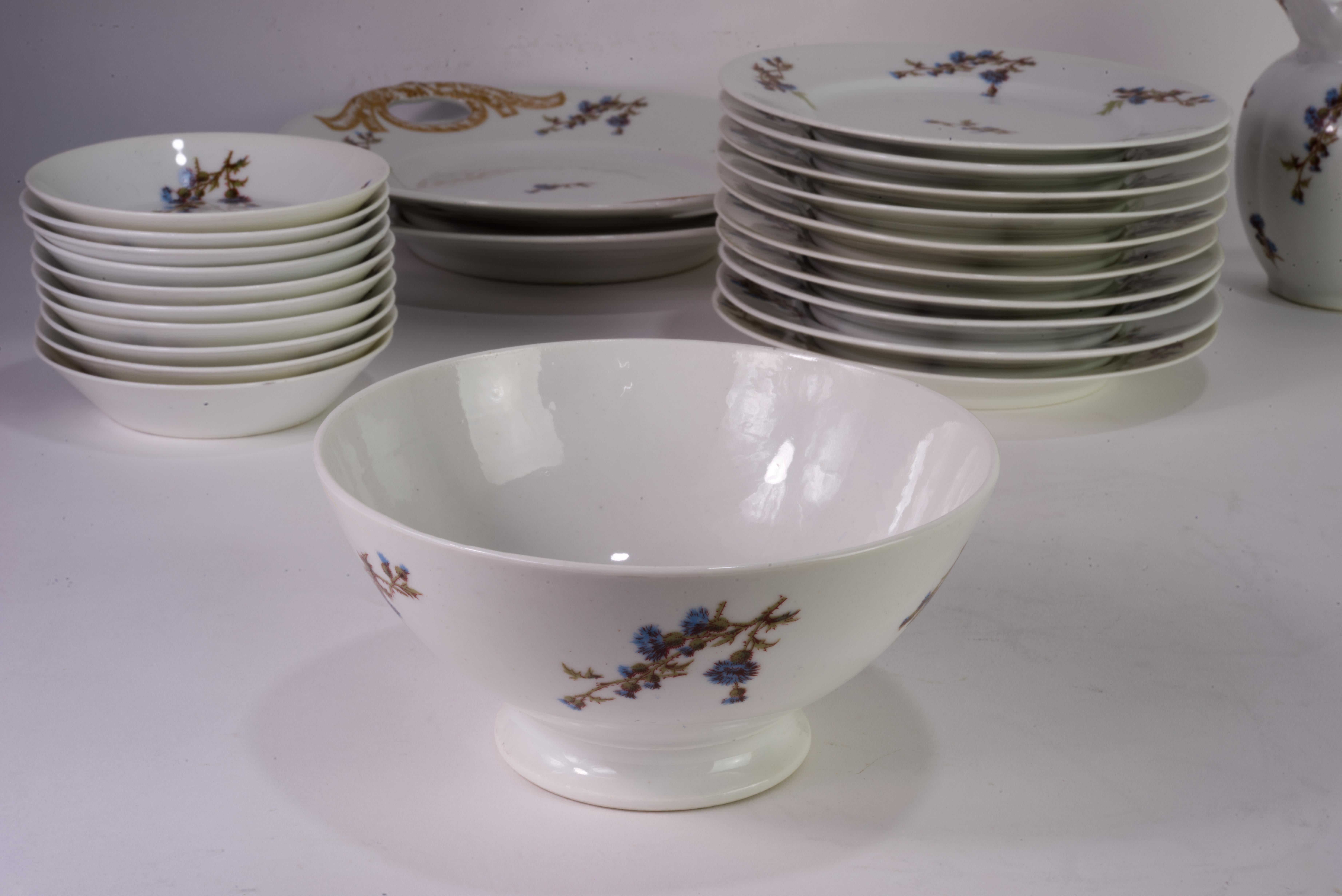 Guerin &Co Limoges Francia Servicio de Postre para 10, China de Hueso en venta 2