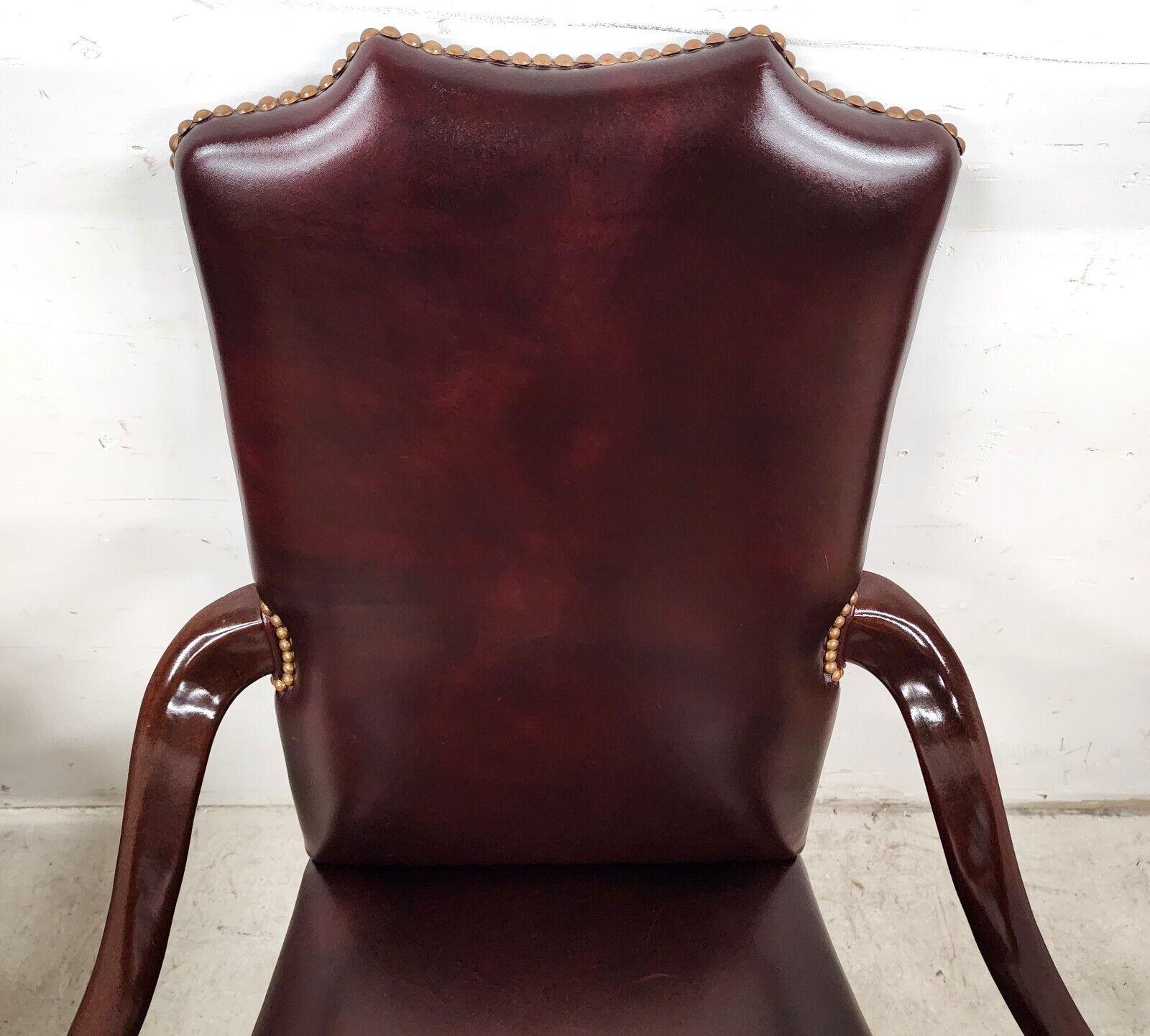 Guerin Leather Accent Armchair by Hancock & Moore For Sale 4