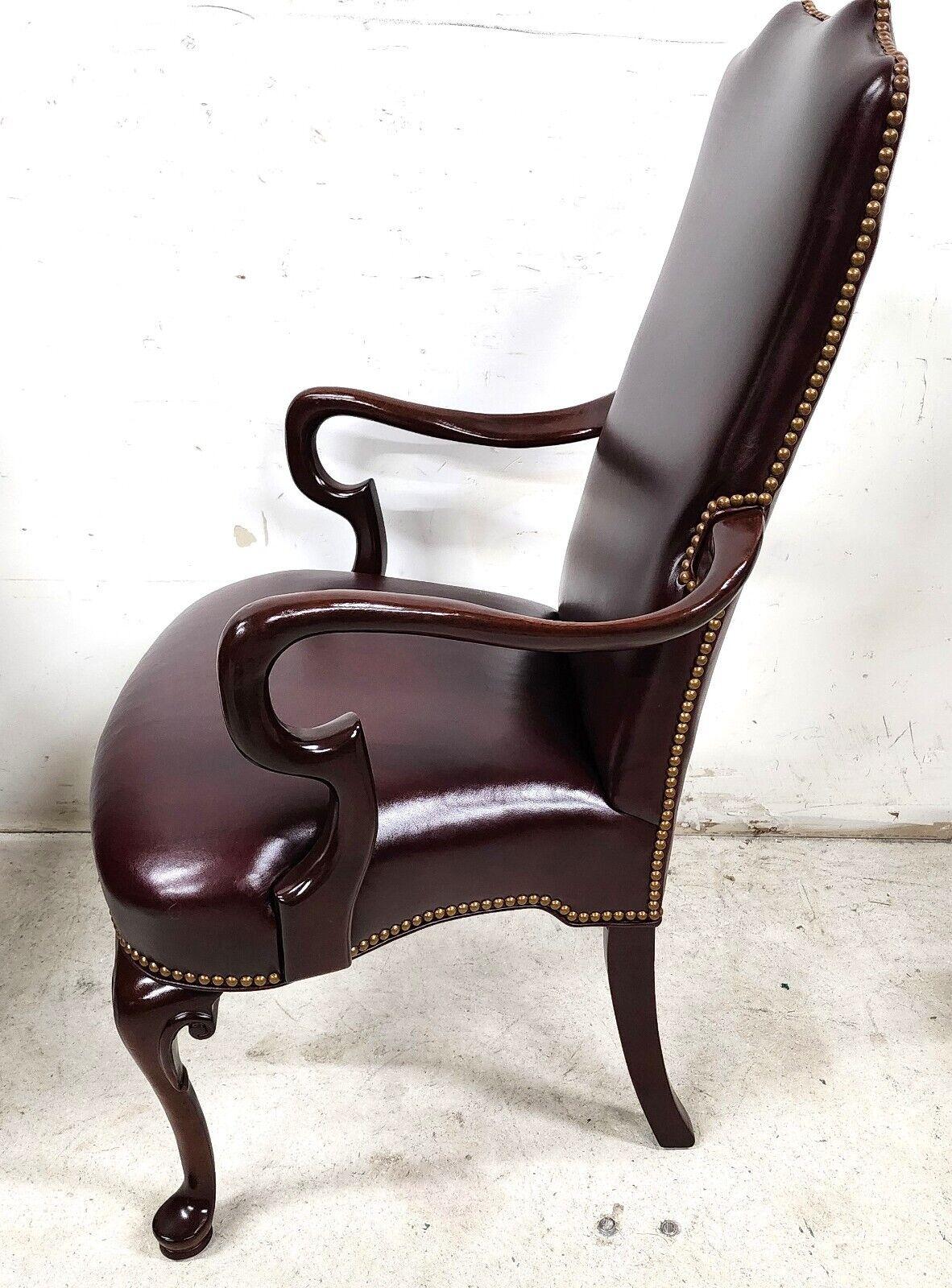 Mid-Century Modern Guerin Leather Accent Armchair by Hancock & Moore For Sale