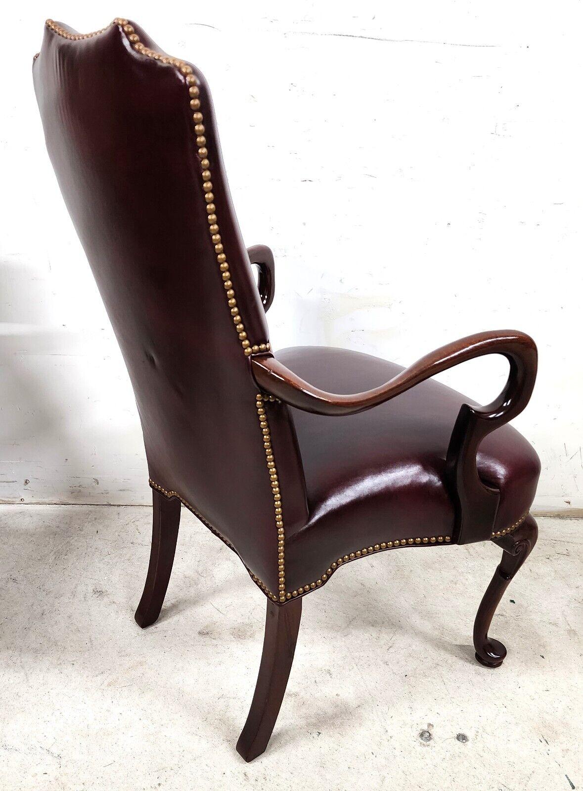 Guerin Leather Accent Armchair by Hancock & Moore For Sale 1