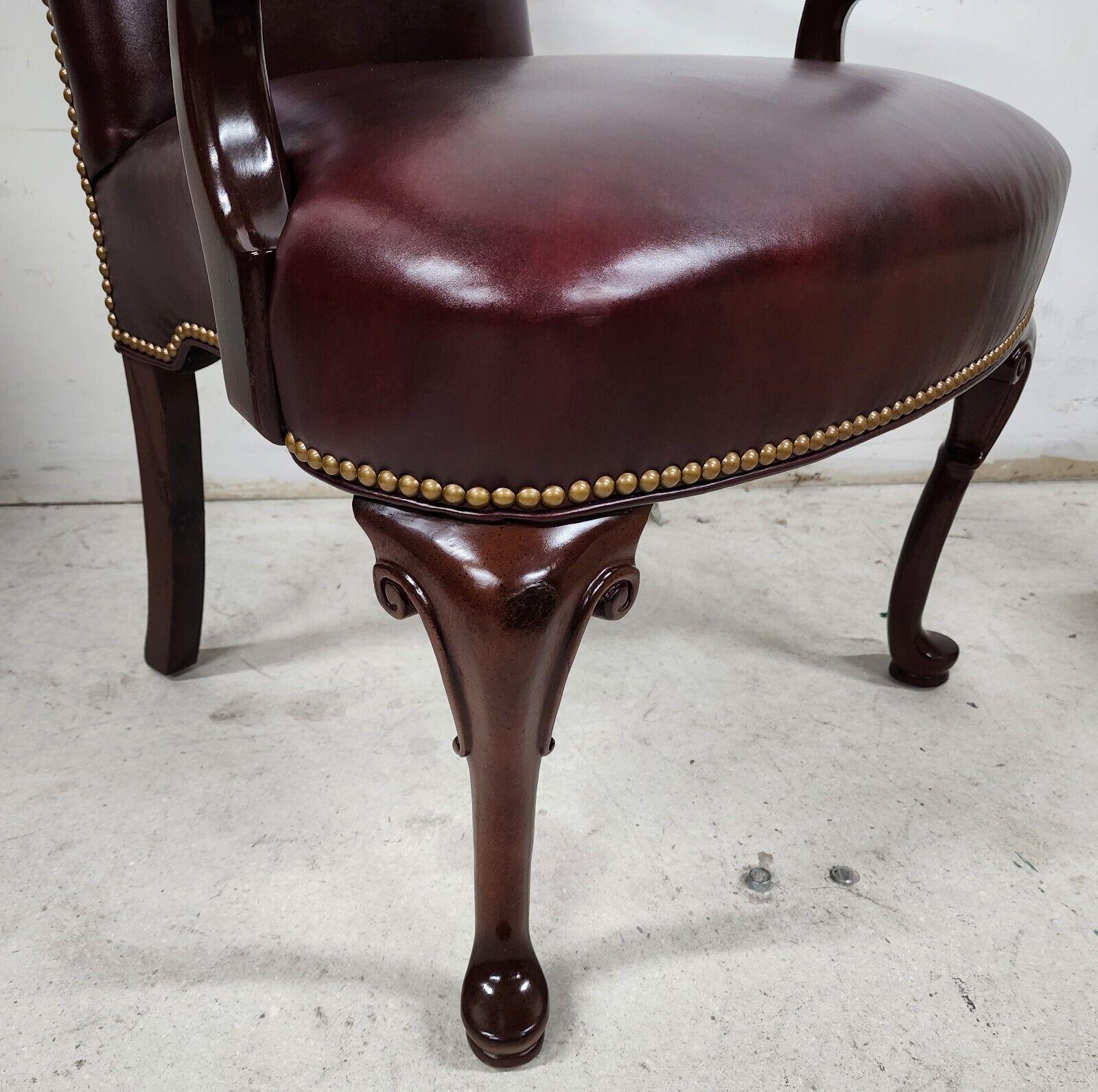Guerin Leather Accent Armchair by Hancock & Moore For Sale 2