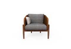 Fauteuil Guerrero:: cuir et bois tropical foncé:: design mexicain contemporain