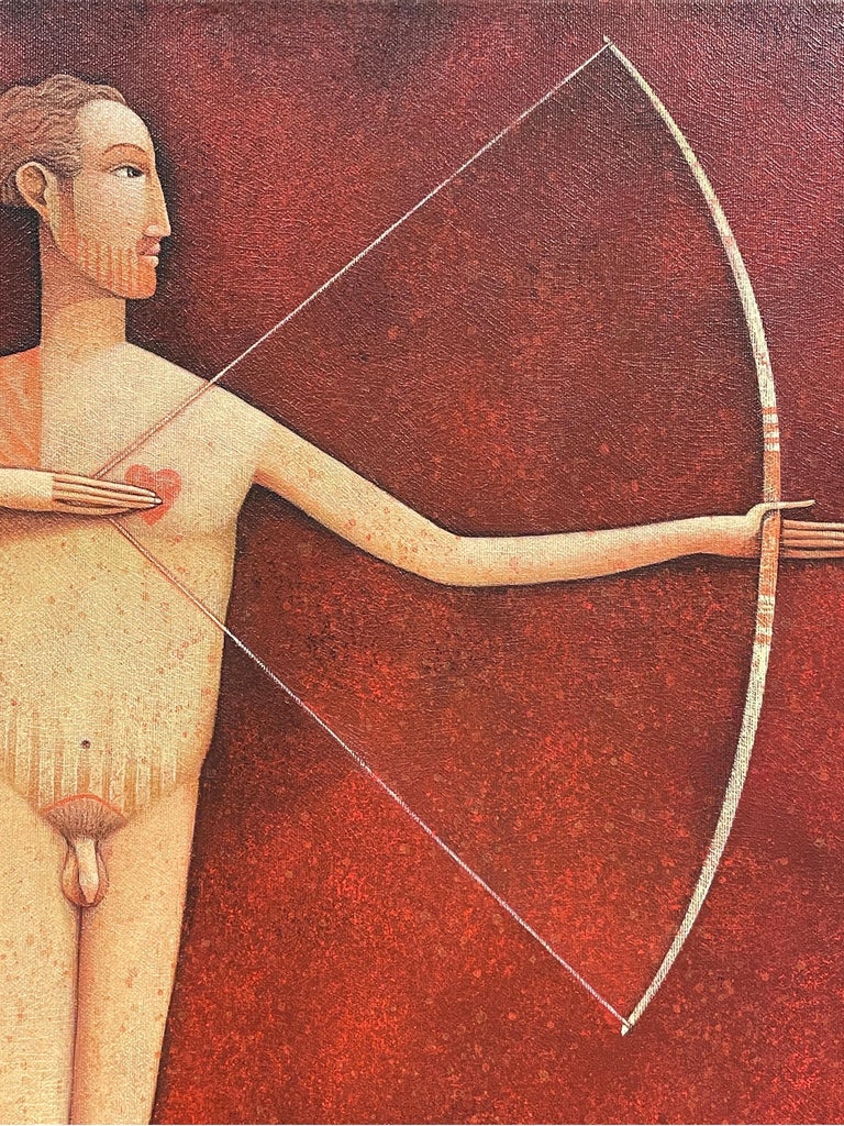 nudist bow and arrow Guerriere - Pair French Surrealist Nude Man and Woman Portraits Archery Bow  and Arrow signed For Sale at 1stDibs | nude archery, guerriere nude, nudist  archery
