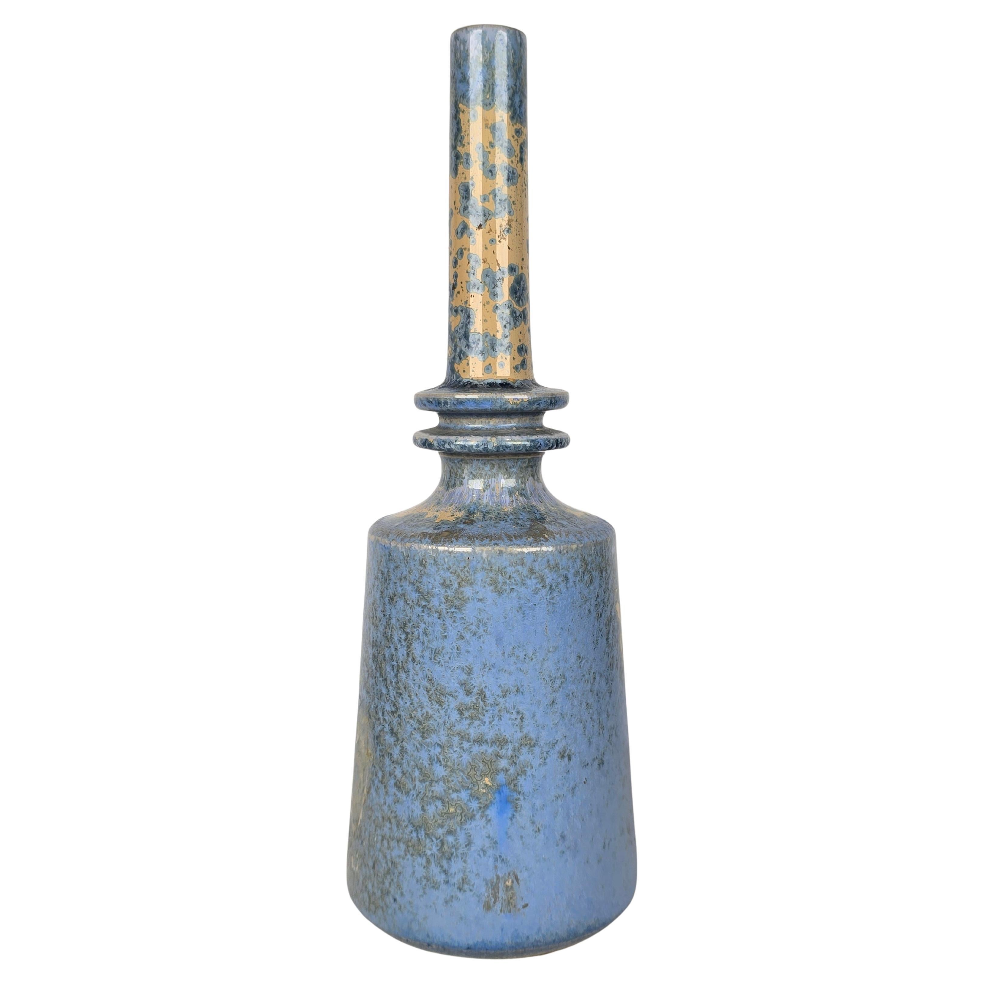 Guerrino Tramonti Faenza Crystalline Mid Century Modern Studio Pottery Tall Vase For Sale