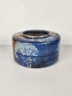 Guerrino Tramonti Jarrón italiano de cerámica de Studio Pottery cristalino de mediados del siglo XX