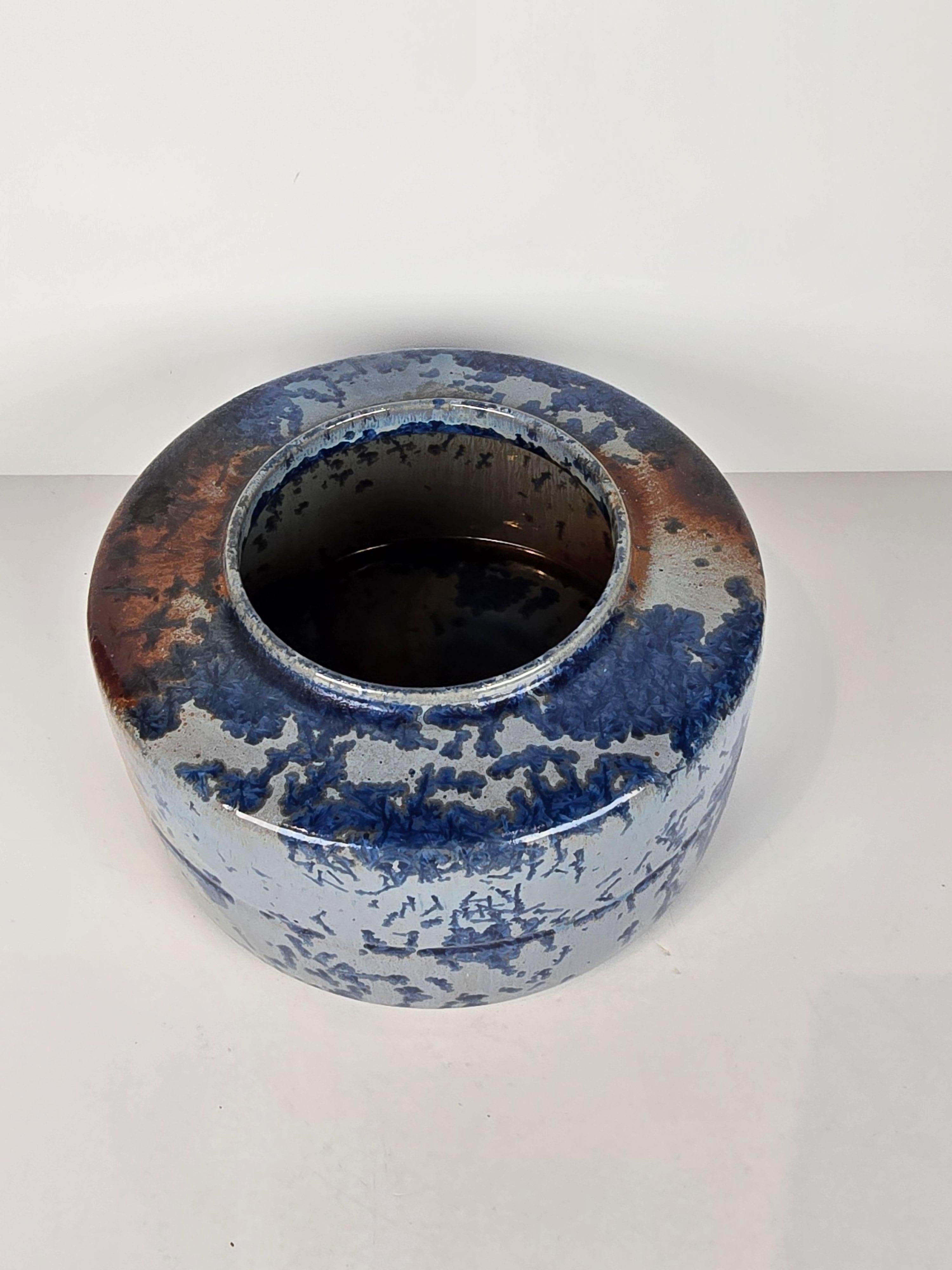 20th Century Guerrino Tramonti Italian Mid Century Modern Crystalline Studio Pottery Vase For Sale