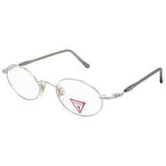 Guess vintage matte silver eyeglasses frame