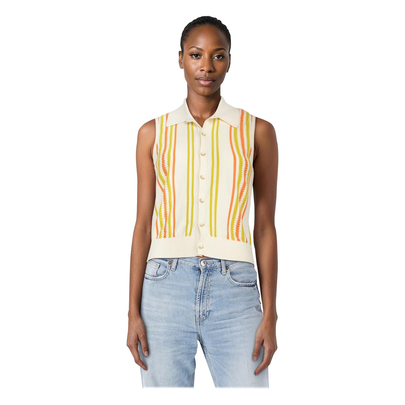 Guest in Residence Gilet en tricot rayé Taille S en vente