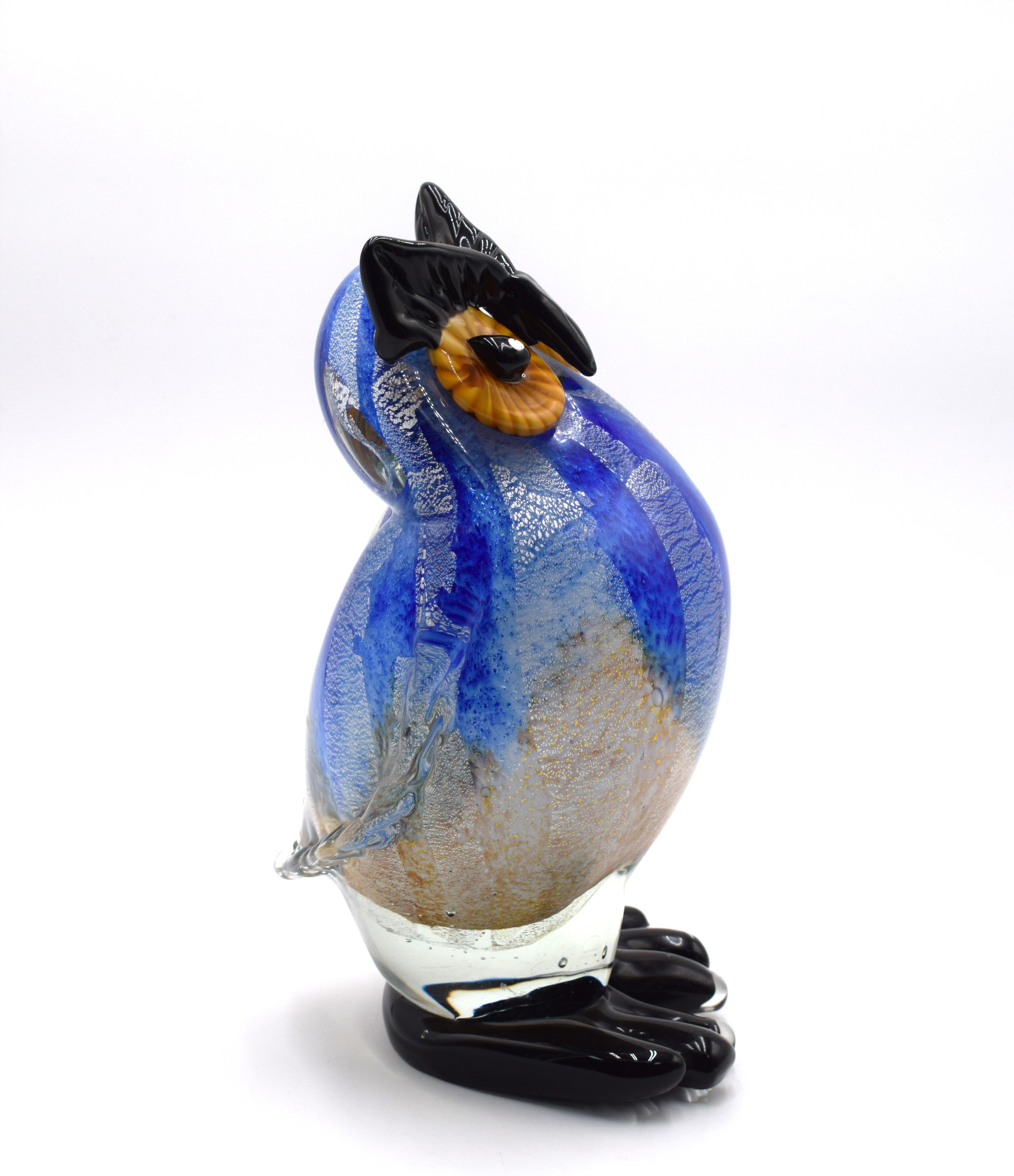 Mid-Century Modern Murano glass owl, Italy, 1970s. For Sale