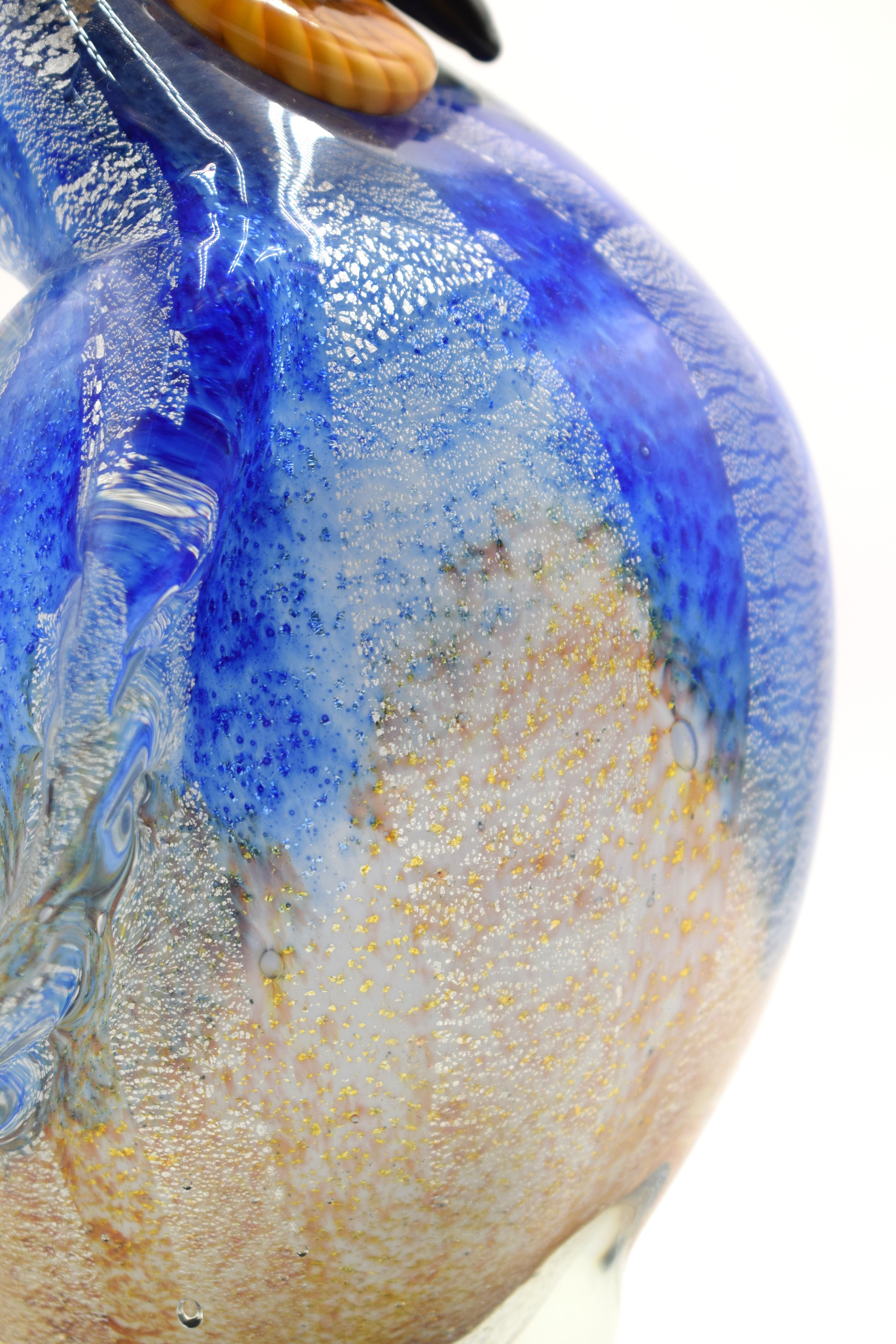 Italian Murano glass owl, Italy, 1970s. For Sale