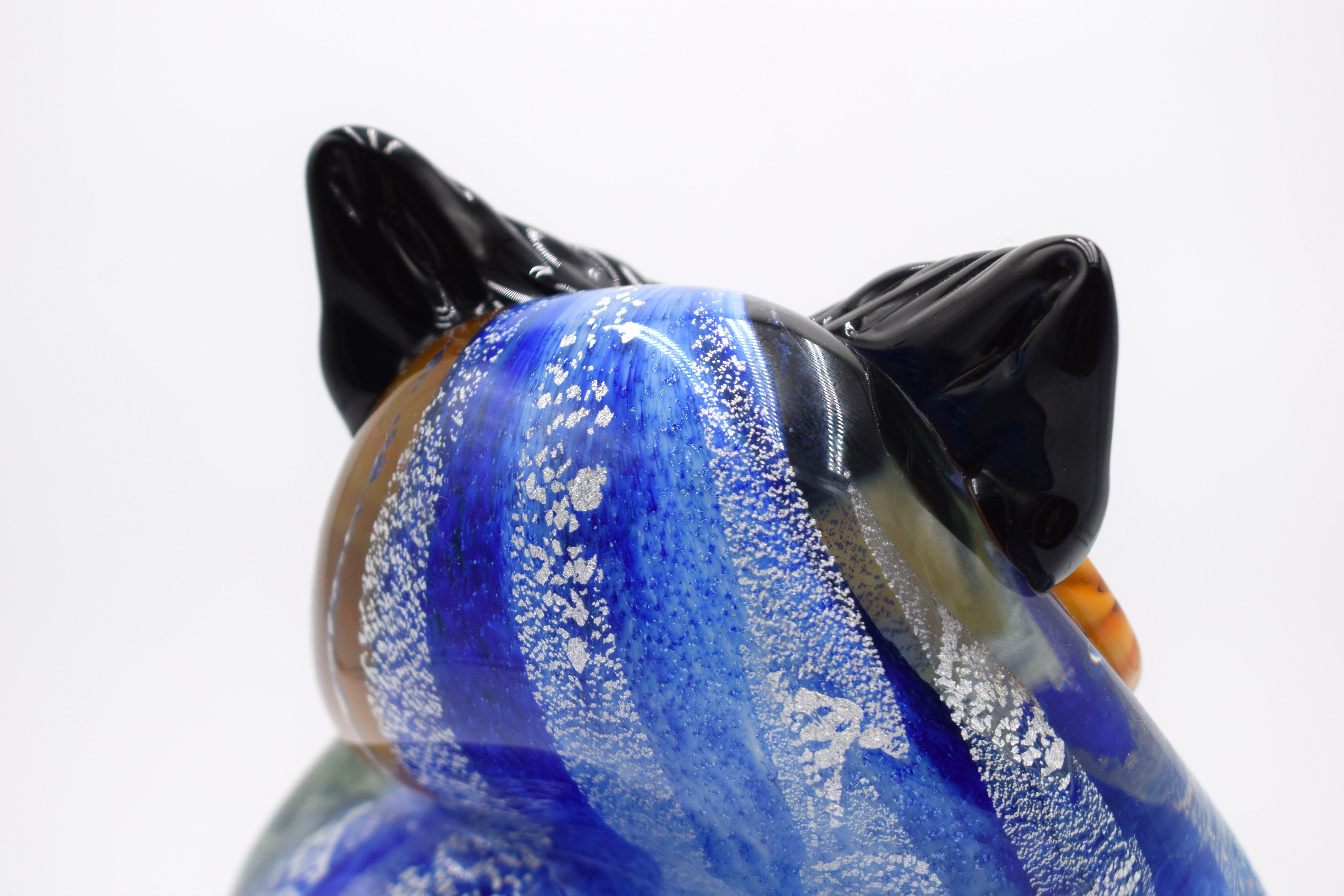 Late 20th Century Murano glass owl, Italy, 1970s. For Sale