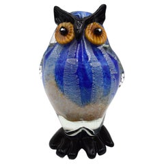 Búho de cristal de Murano, Italia, años 70.