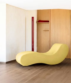 Gufram Alvar Yellow Sculptural Chaise Longue by Giuseppe Raimondi 1966, Italy