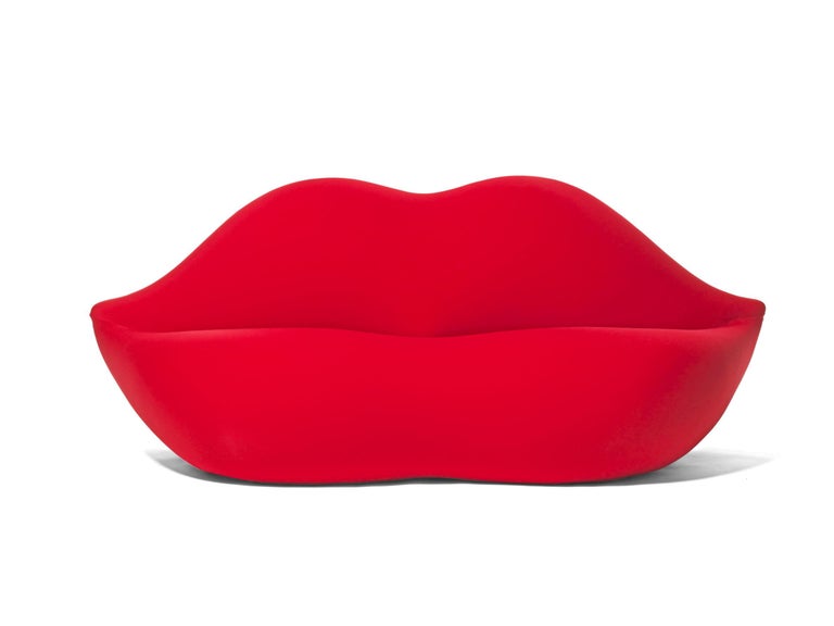 Italian GUFRAM Bocca Couch in Fire Red by Studio 65 For Sale