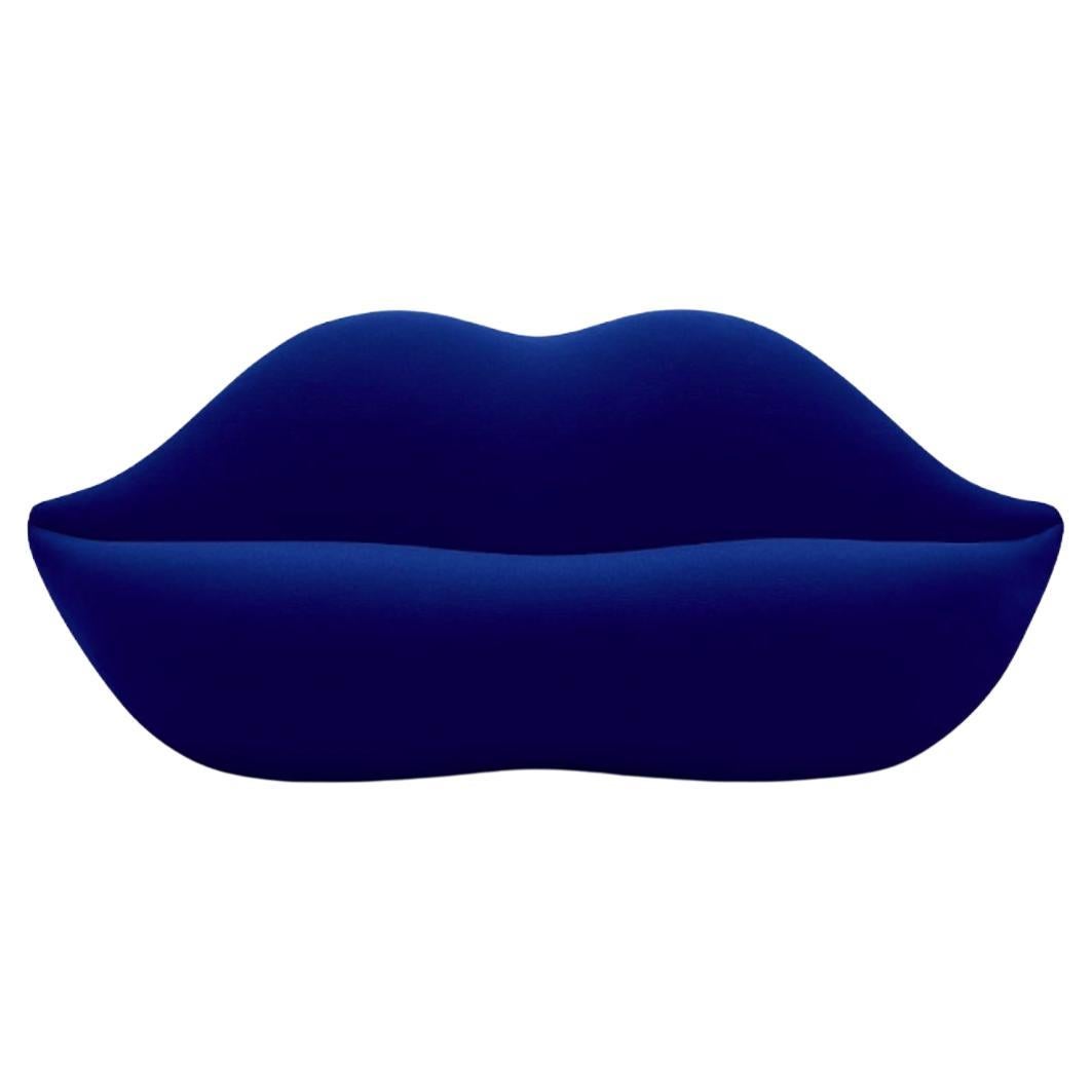 Gufram, canapé Bocca en forme de lèvre, bleu, Studio 65 en vente