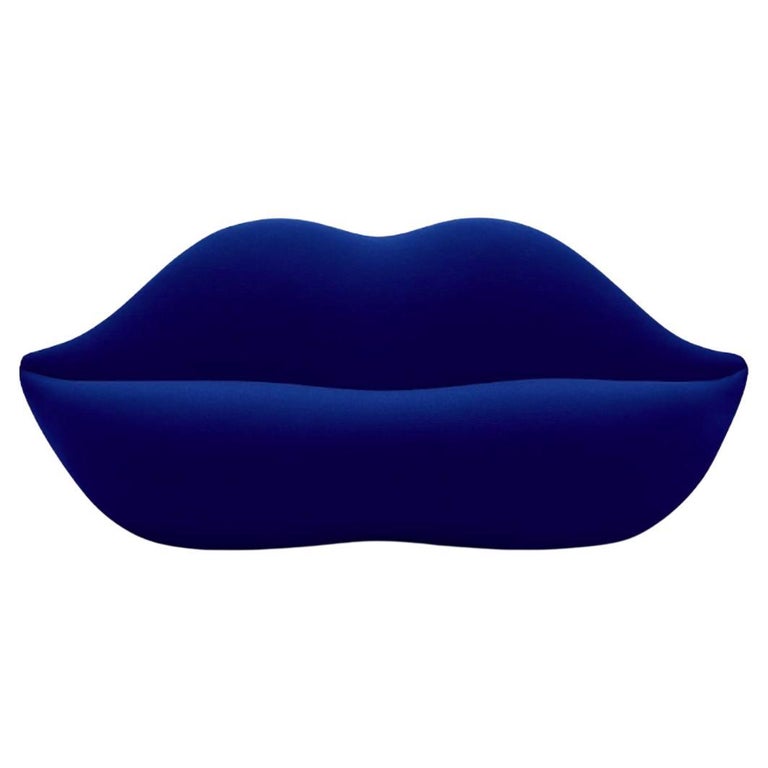 Gufram, Bocca LipShaped Sofa, Blue, by Studio 65 For Sale at 1stDibs