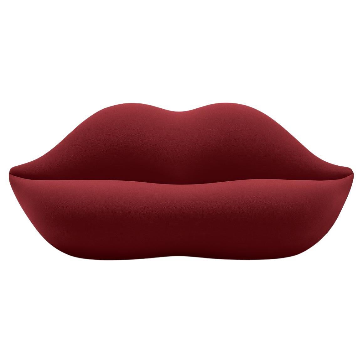 Gufram, canapé Bocca en forme de lèvre, cerisier, Studio 65
