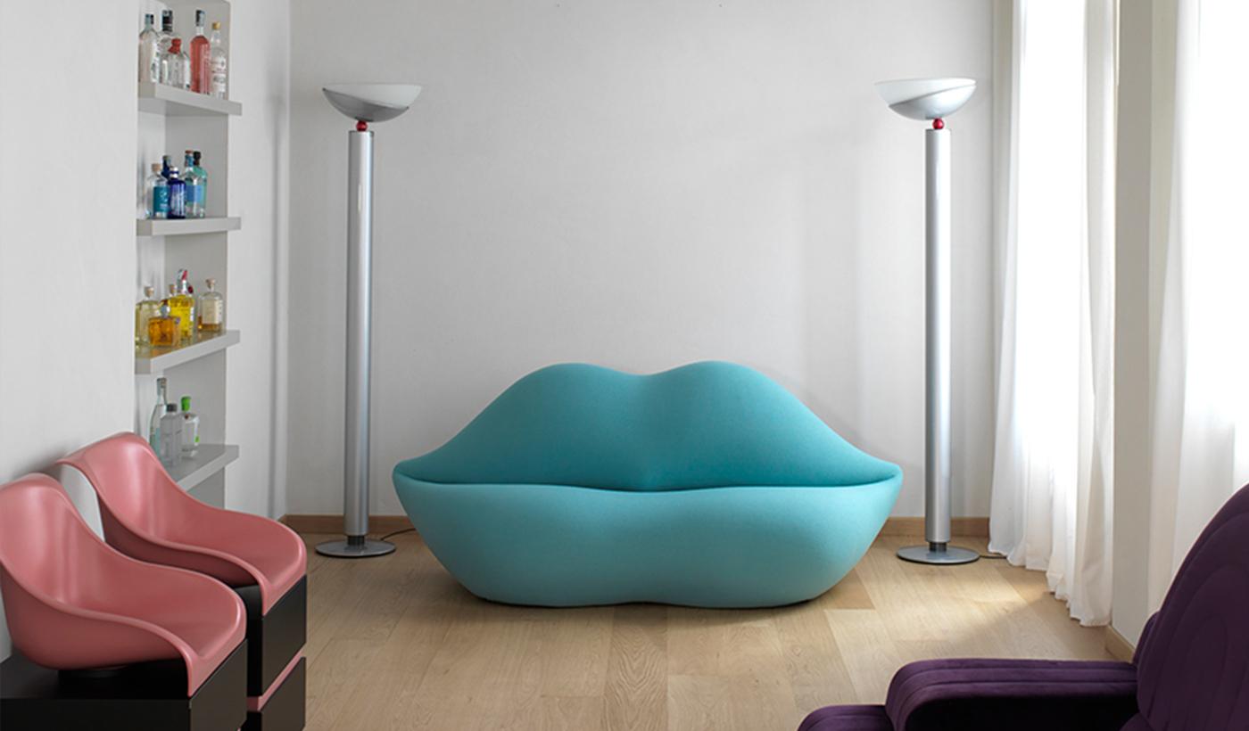 Contemporary Customizable Gufram Bocca Sofa by Studio 65 For Sale