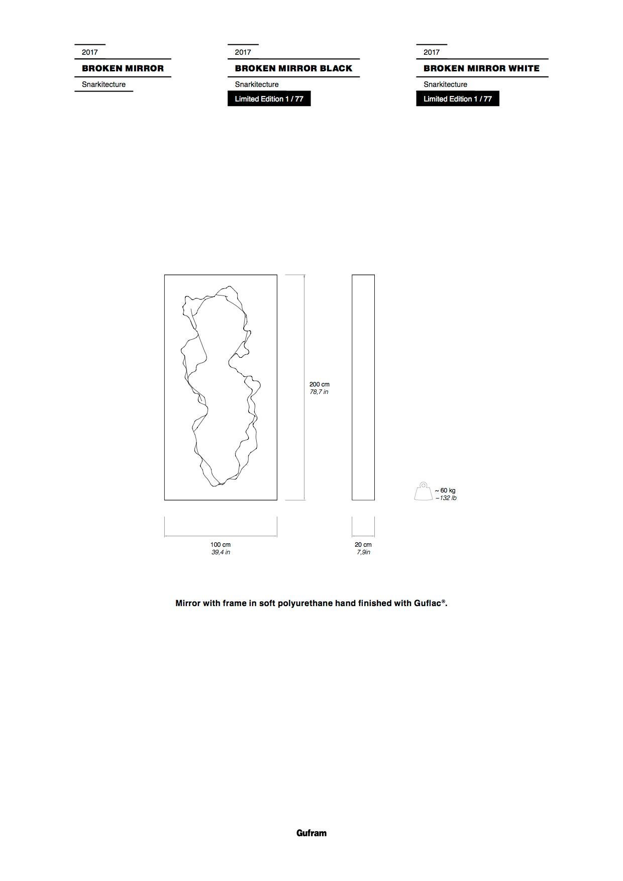 Gufram Broken Mirror Almost Black by Snarkitecture In New Condition For Sale In La Morra, Cuneo