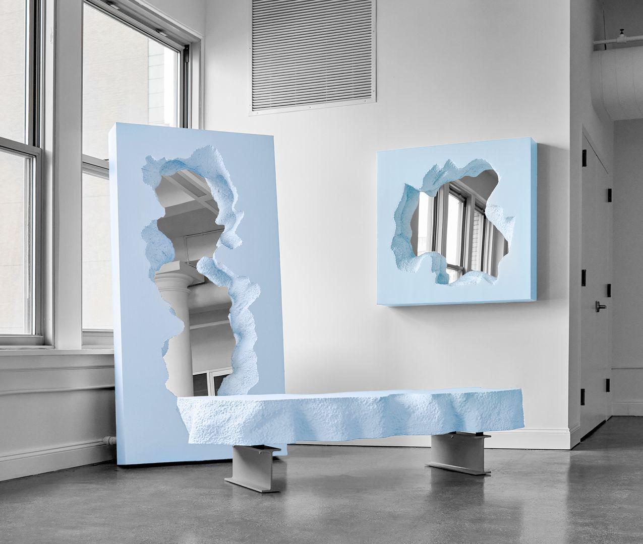 italien Miroir carré bleu « Broken » de Gufram par Snarkitecture, édition limitée à 33 exemplaires en vente