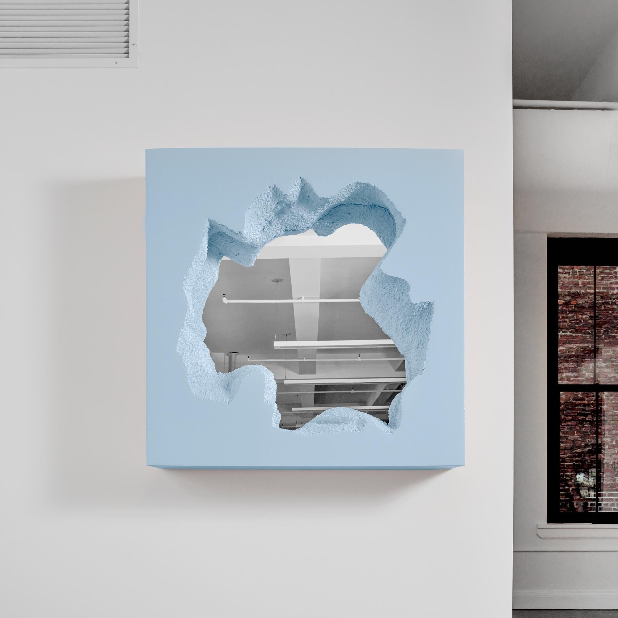 Moderne Gufram Broken Square Mirror by Snarkitecture - Blue edition 1/33 en vente