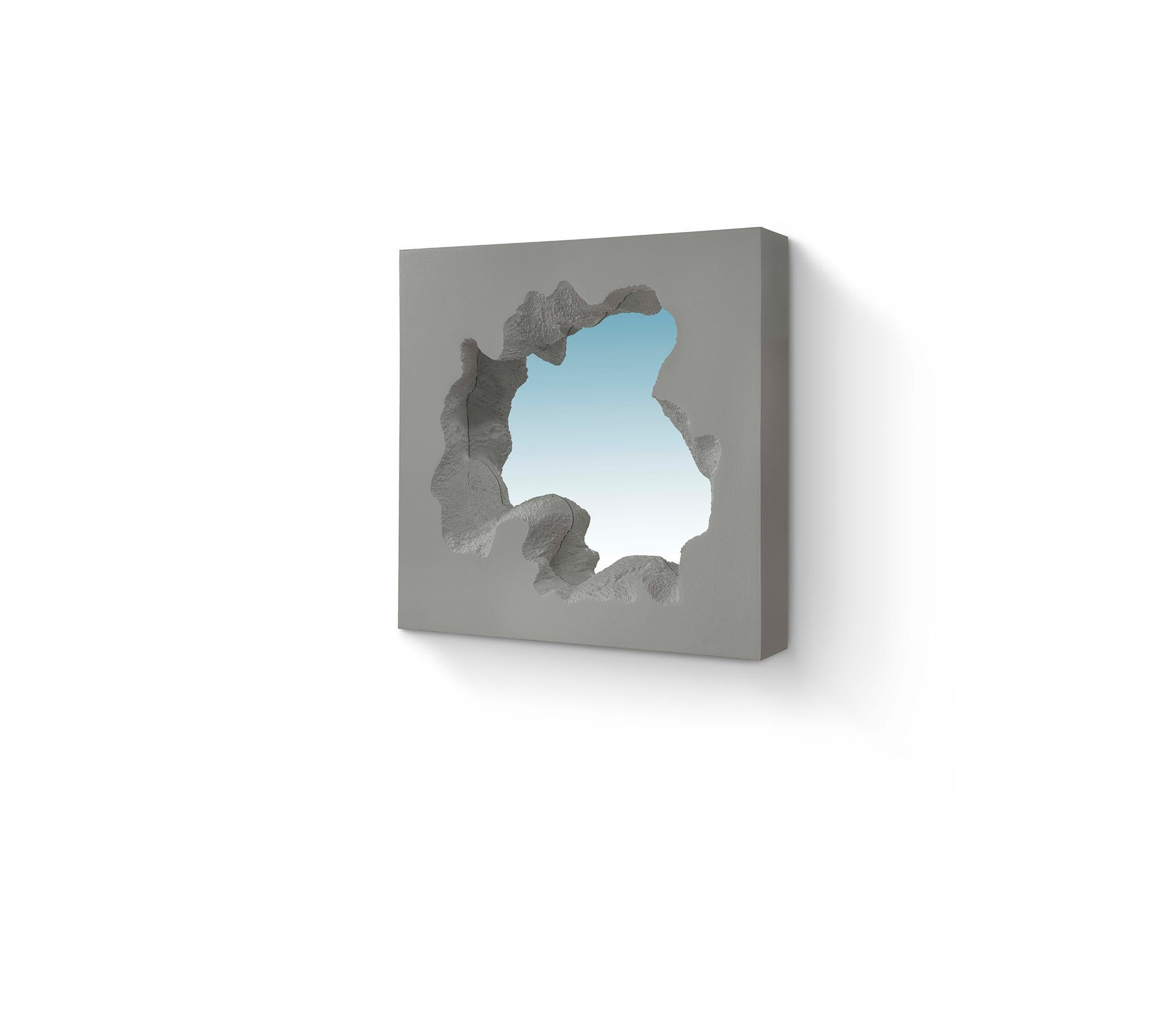 Gufram Broken Quadratischer Spiegel von Snarkitecture, Grau im Angebot 4