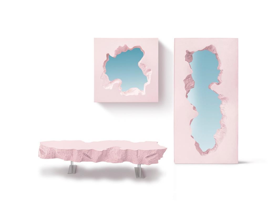 Gufram Broken Square Mirror Pink Edition by Snarkitecture, Limited Edition of 33 In New Condition In Beverly Hills, CA