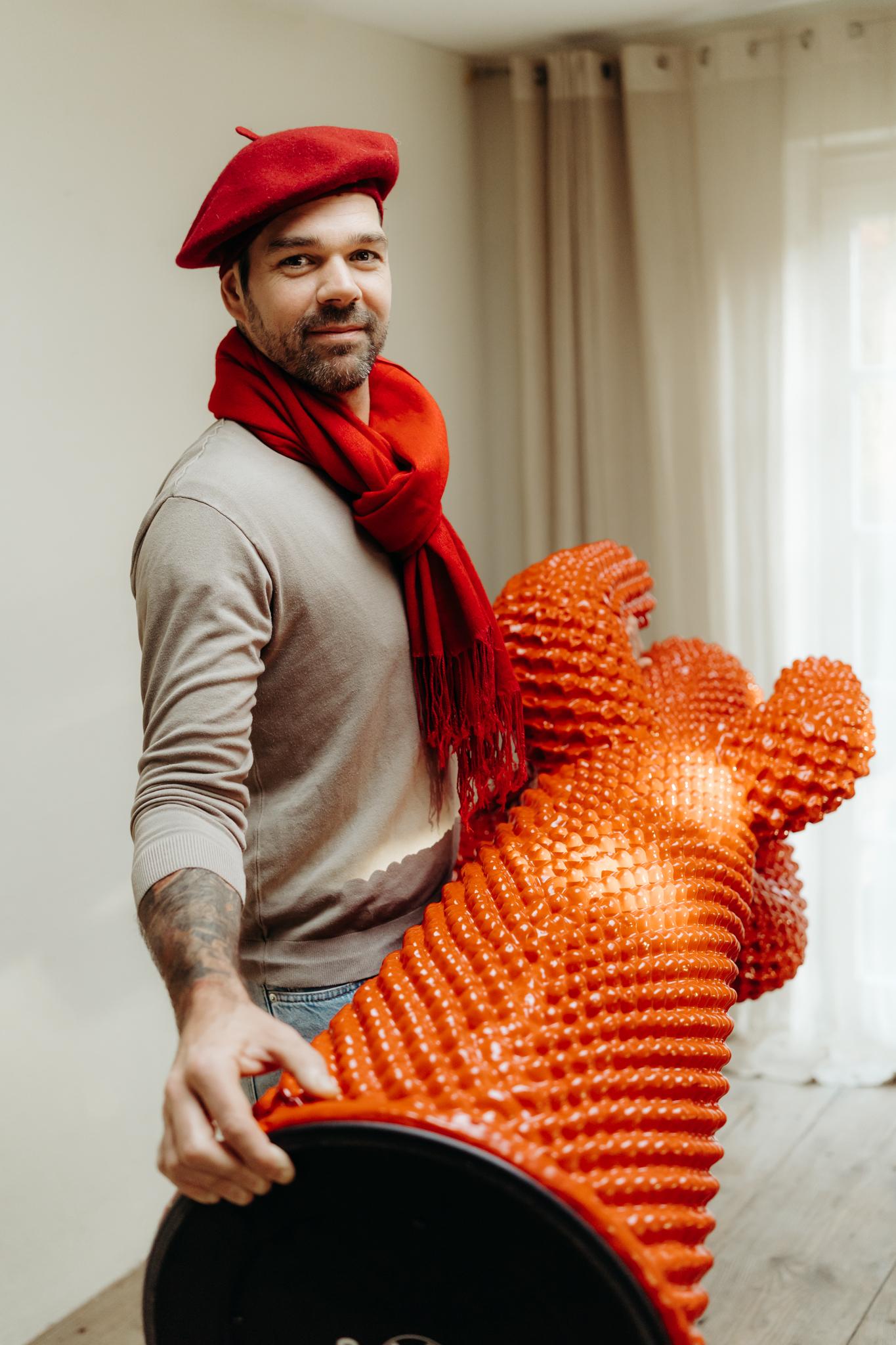 Gufram Cactus Rosso Coatrack, sculpture de Drocco/Mello, édition limitée 360/500 en vente 12