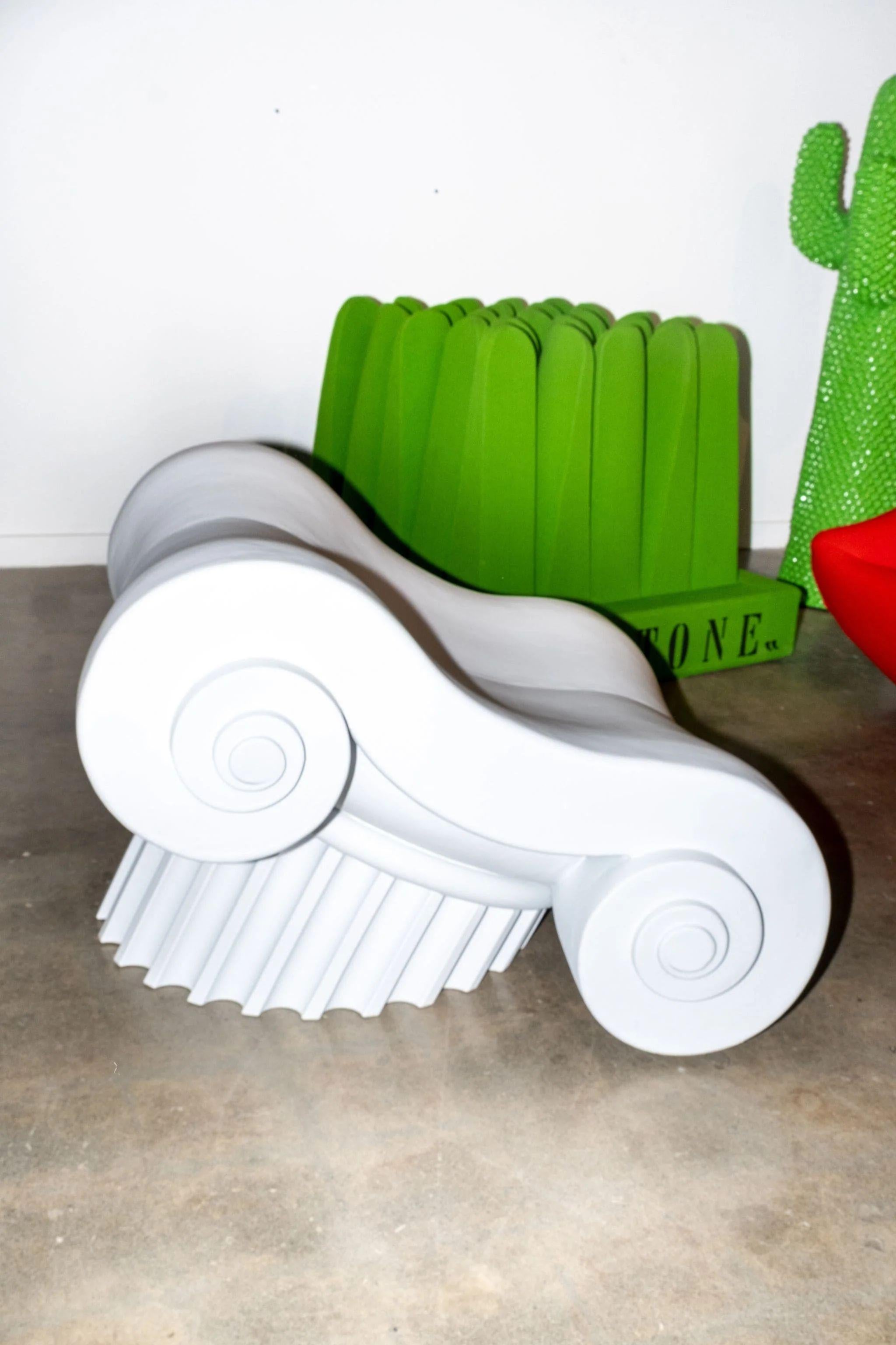 The CAPITELLO seat, designed by Studio 65, is born from the “deconstruction” of a traditional Greek column, giving life to a unique series that emulates the various parts of it. Each piece is handcrafted in soft polyurethane and finished with