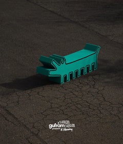 Gufram Dog Sculptural Bench / Pouf / Seat by Keith Haring for Luna Luna