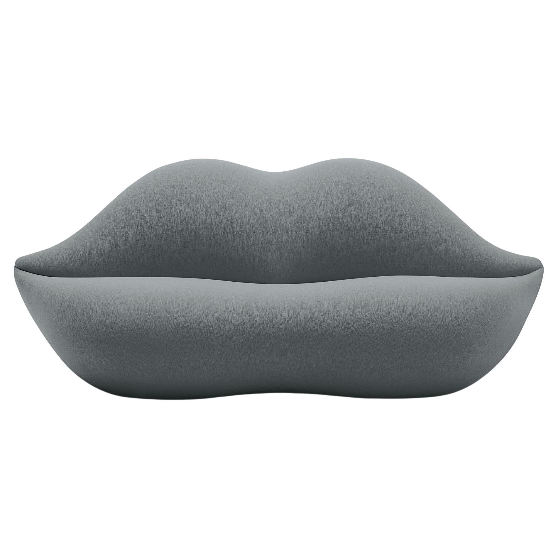 Gufram, 'Bocca Unlimited' Lip-Shaped Sofa, 721-Grey, by Studio 65 For Sale