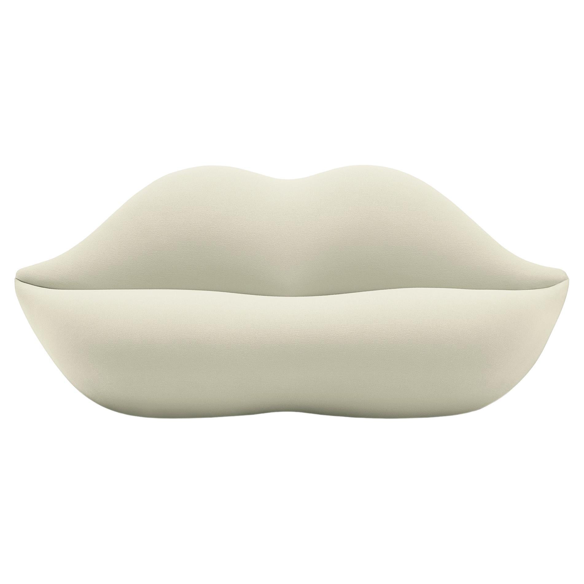 Gufram, 'Bocca Unlimited' Lip-Shaped Sofa, 335-Ivory, by Studio 65 For Sale