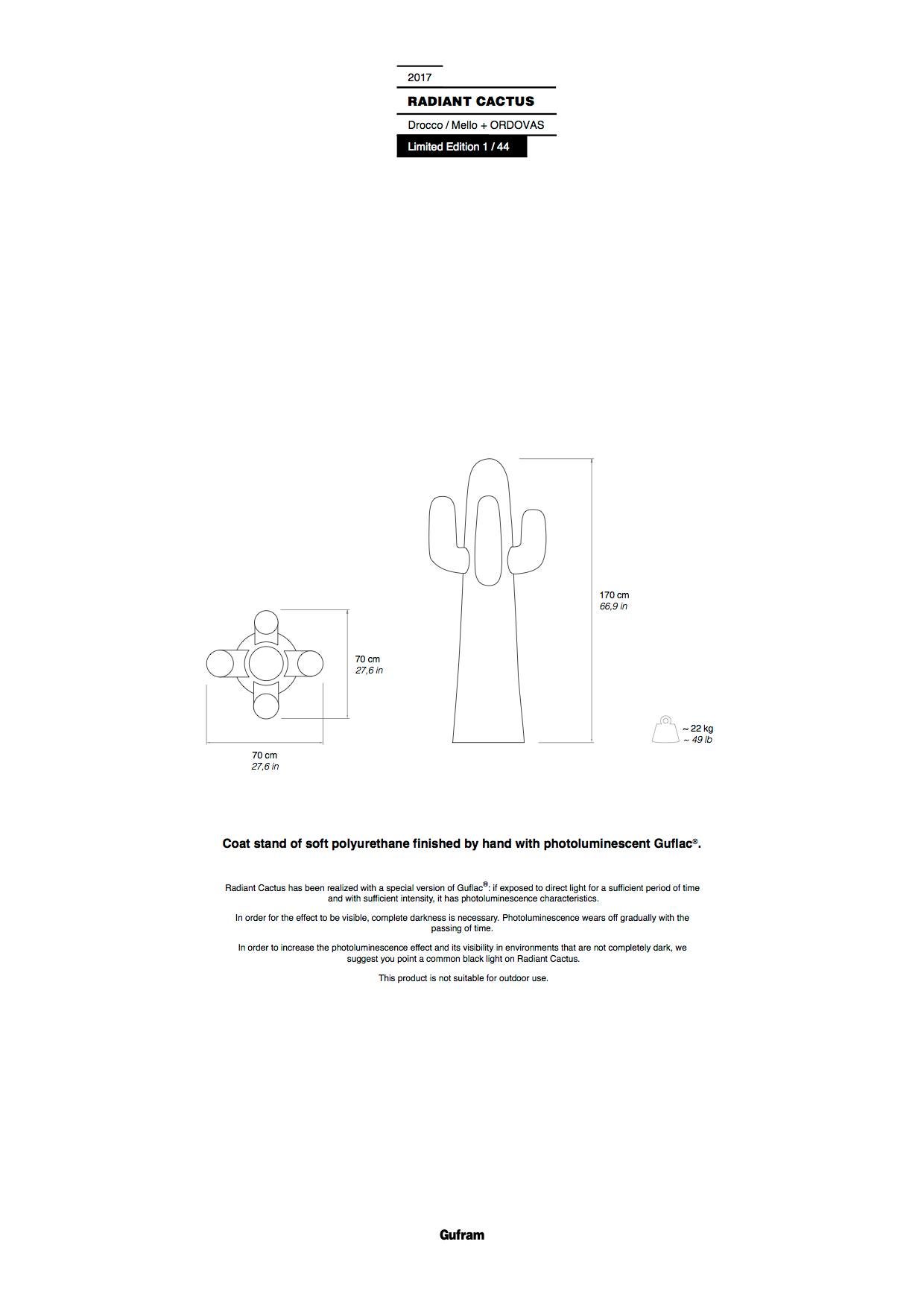 Foam Gufram Radiant Cactus Sculptural Coatrack by Drocco & Mello and Ordovas For Sale