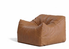 Fauteuil sculptural « Womb » de Gufram, conçu par Luigi Bistagnino, 1972. Cuir marron clair
