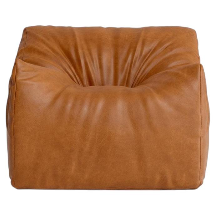 Gufram Womb Sculptural Armchair by Luigi Bistagnino, 1972 Toffee Leather