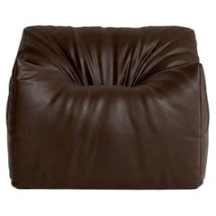 Fauteuil sculptural « Womb » de Gufram, conçu par Luigi Bistagnino, cuir marron, 1972