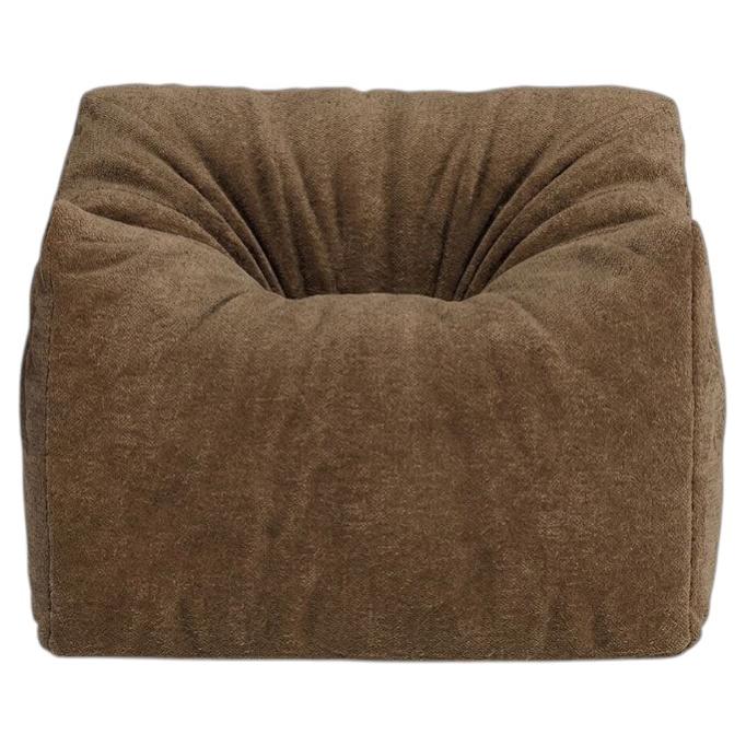 Gufram Womb Sculptural Armchair by Luigi Bistagnino, Chenille Caramel, 1972 For Sale