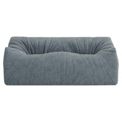 Gufram Womb Sculptural Luxury Sofa by Luigi Bistagnino 1972, Chenille Aqua