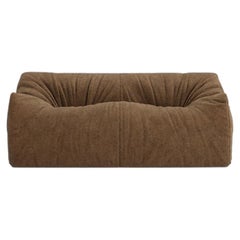 Gufram Womb Sculptural Luxury Sofa by Luigi Bistagnino 1972, Chenille Caramel