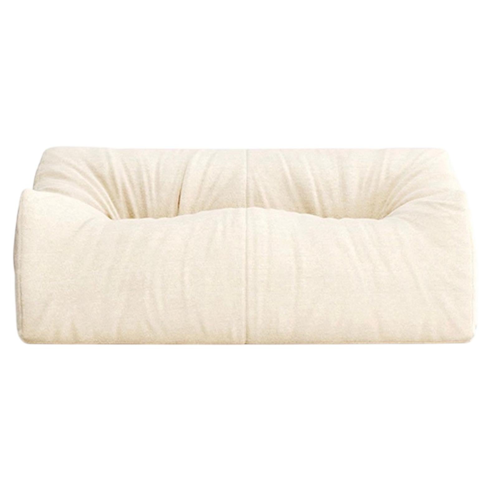 Gufram Womb Sculptural Luxury Sofa by Luigi Bistagnino 1972, Chenille Chalk For Sale