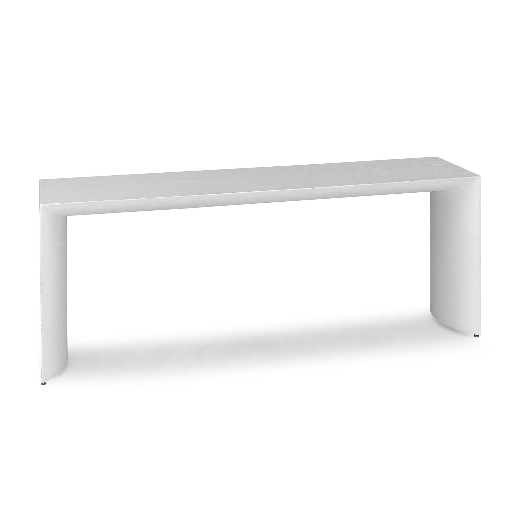 Wood Customizable White Oak 71-Inch Console Table with Minimalist Design - Gugge Line For Sale