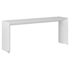 Anpassbarer 71-Zoll-Konsolentisch aus weißer Eiche mit minimalistischem Design und minimalistischem Design – Gugge Line