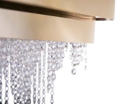 Modern Swarovsky Clear Crystal Guggenheim Snooker Suspension Lamp by Luxxu