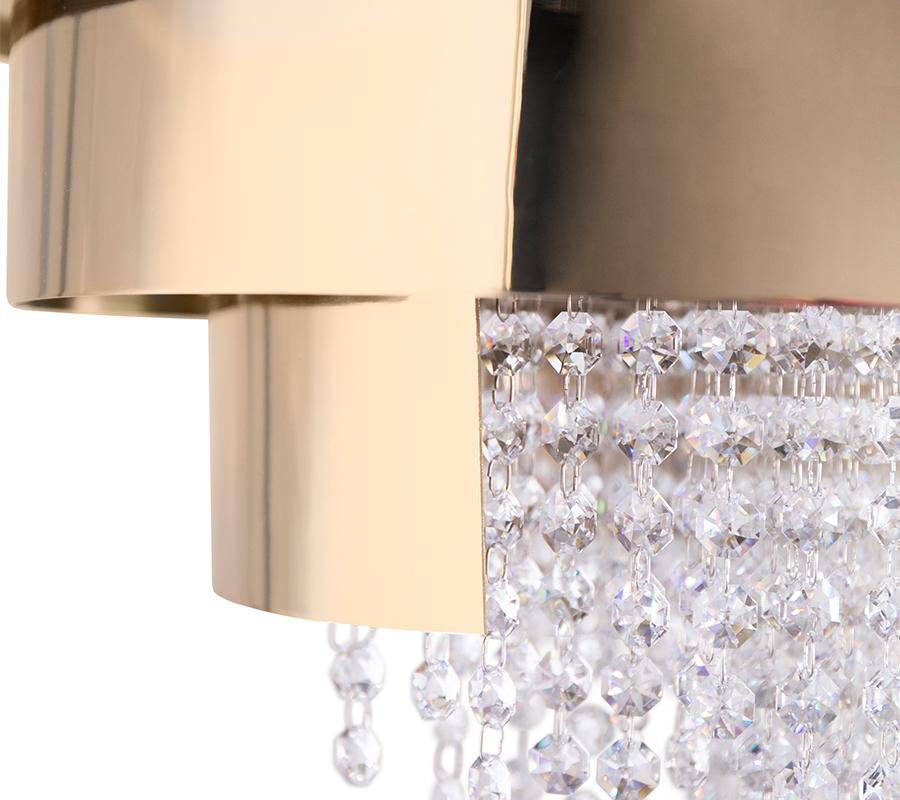 Portuguese Modern Swarovsky Clear Crystal Guggenheim Snooker Suspension Lamp by Luxxu For Sale