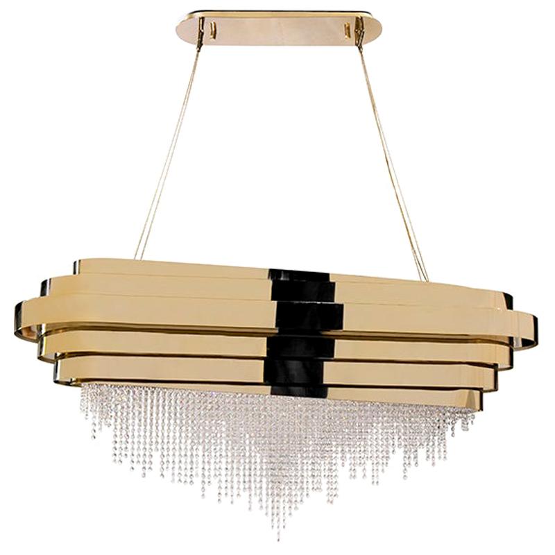 Modern Swarovsky Clear Crystal Guggenheim Snooker Suspension Lamp by Luxxu For Sale