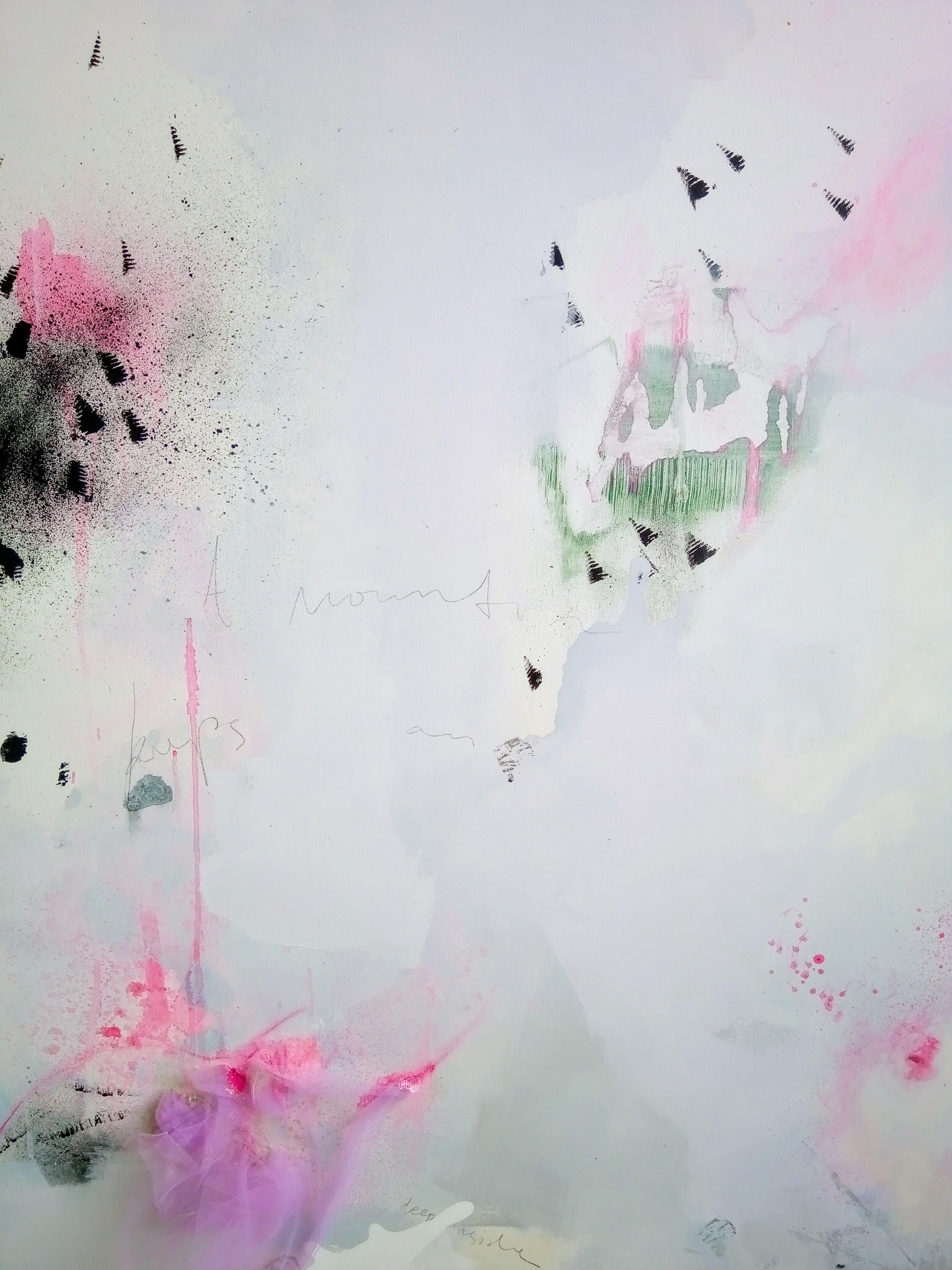 Abstract Painting de Gugi Goo - Una montaña guarda un eco en su interior, Pintura, Acrílico sobre lienzo