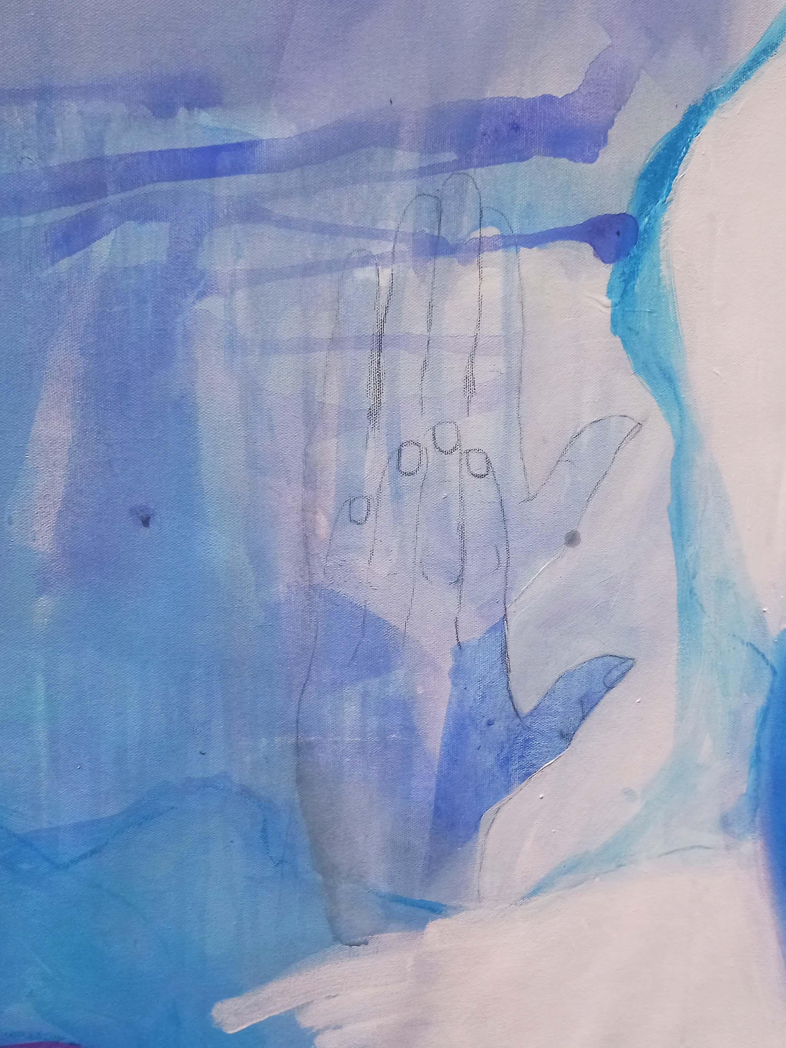 Extra großes zeitgenössisches Acrylgemälde auf Leinwand. Es wurden nur die besten Farben verwendet.    Es ist mit hochwertigen, schönen organischen Pigmenten auf hochwertigem Canvas gemalt.      Dies ist ein einzigartiges Gemälde, wie alle meine