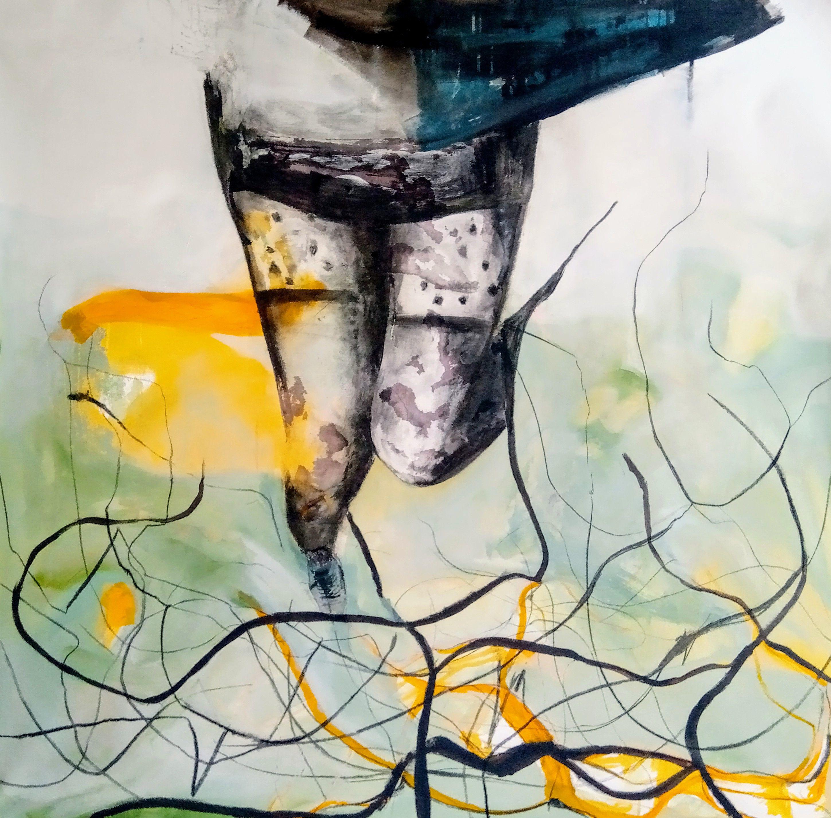Figurative Painting Gugi Goo - Peinture, acrylique sur toile, Narativa de Batalha 20